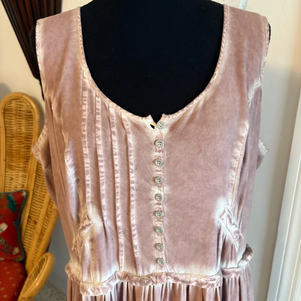 JOE BROWNS Bohemian Sleeveless Antique Rose Dress! Handkerchief Hem! GUC - Picture 3 of 15
